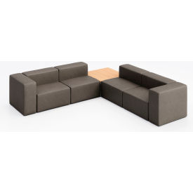 Conversa 4 Person Corner Sofa with Natural Occasional Table, Dillon Storm Vinyl