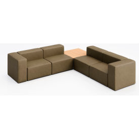 Conversa 4 Person Corner Sofa with Natural Occasional Table, Dillon Safari Vinyl