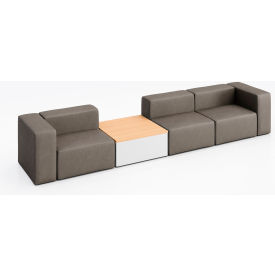 Conversa 3 Person Sofa with Natural Occasional Table, Dillon Storm Vinyl