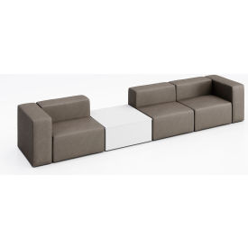 Conversa 3 Person Sofa with White Occasional Table, Dillon Storm Vinyl