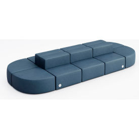 Conversa 10 Person Modular Seating with Power Outlet, Dillon Ocean Vinyl