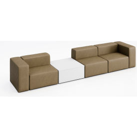 Conversa 3 Person Sofa with White Occasional Table, Dillon Safari Vinyl