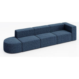 Conversa 4 Person Sofa, Connelly Blue Jay Fabric