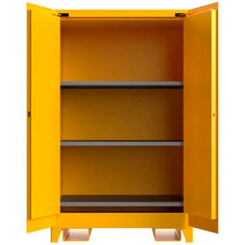 Flammable Safety Cabinet, Self Close, 90 Gallon, 43"W x 34"D x 70"H, Yellow