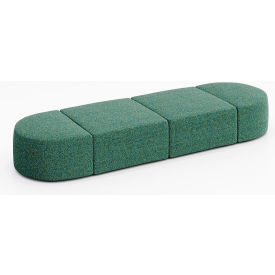 Conversa 4 Person Modular Seating, Connelly Peacock Fabric