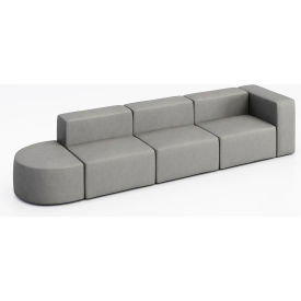 Conversa 4 Person Sofa, Dillon Steel Vinyl