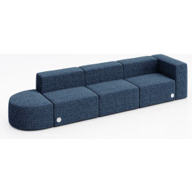 Conversa 4 Person Sofa with Power Outlet, Connelly Blue Jay Fabric