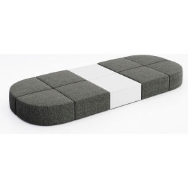 Conversa 8 Person Modular Seating with White Occasional Table, Connelly Owl Fabric
