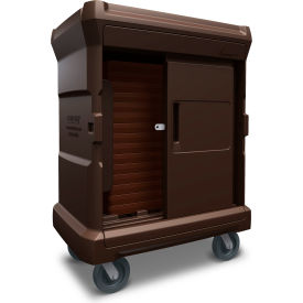 Chuckwagon Jr. Food Delivery Cart w/Locking Hasp Doors, 43" x 30" x 59", Brown