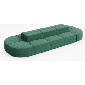 Conversa 10 Person Modular Seating, Connelly Peacock Fabric
