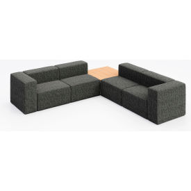 Conversa 4 Person Corner Sofa with Natural Occasional Table, Connelly Owl Fabric
