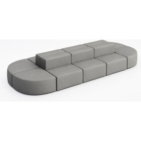 Conversa 10 Person Modular Seating, Dillon Steel Vinyl