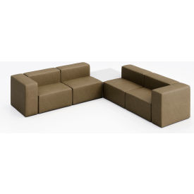 Conversa 4 Person Corner Sofa with White Occasional Table, Dillon Safari Vinyl