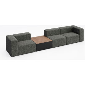 Conversa 3 Person Sofa with Studio Teak Occasional Table, Connelly Owl Fabric