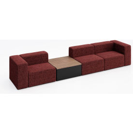 Conversa 3 Person Sofa with Studio Teak Occasional Table, Connelly Firefinch Fabric