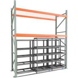 10' Wide Above Rack with (2) 36" x 18" Lateral Carriages & (3) 36" x 18" Static Units