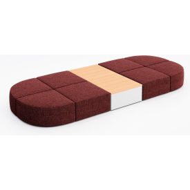 Conversa 8 Person Modular Seating w/ Natural Occasional Table, Connelly Firefinch Fabric