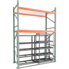 8' Wide Above Rack with (1) 42" x 18" Lateral Carriage & (2) 42" x 18" Static Units