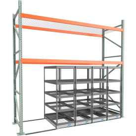 12' Wide Above Rack with (4) 48" x 24" Compacting Carriages