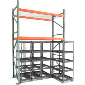 8' Wide Above Rack with (2) 42" x 24" & (2) 42" x 18" Under Rack Carriages