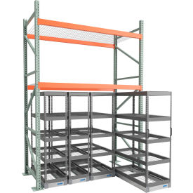 8' Wide Above Rack with (2) 48" x 24" & (2) 48" x 18" Under Rack Carriages