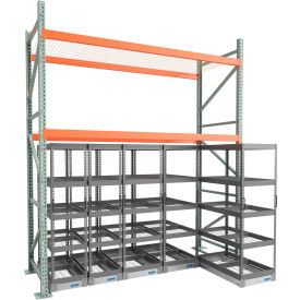 10' Wide Above Rack with (3) 42" x 24" & (2) 42" x 18" Under Rack Carriages