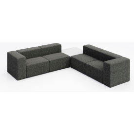 Conversa 4 Person Corner Sofa with White Occasional Table, Connelly Owl Fabric