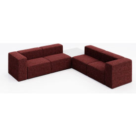 Conversa 4 Person Corner Sofa with White Occasional Table, Connelly Firefinch Fabric