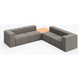 Conversa 4 Person Corner Sofa with Natural Occasional Table, Connelly Dove Fabric