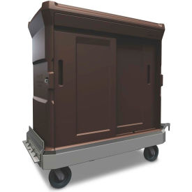 Chuckwagon Max Insulated Food Delivery Cart with Tow & Hitch, 64" x 33" x 64", Brown
