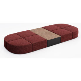 Conversa 8 Person Modular Seating with Studio Teak Table, Connelly Firefinch Fabric
