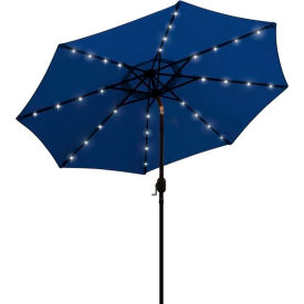 10' Solar Market Umbrella with LED Lights, Blue
