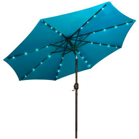 10' Solar Market Umbrella with LED Lights, Turquoise