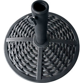33 lb. Round Wicker-Look Concrete Base For Market Umbrella, Plastic