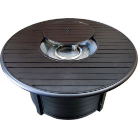 Round Outdoor Aluminum Propane Fire Pit, Black
