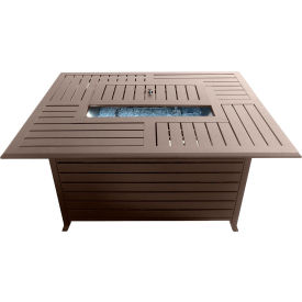 Rectangular Outdoor Aluminum Fire Pit, Hammered Bronze