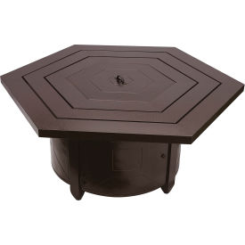 Hexagon Fire Pit, Hammered Bronze