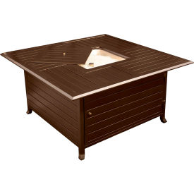 Square Outdoor Aluminum Fire Pit, Hammered Bronze