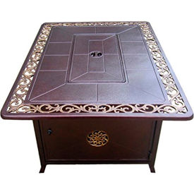 Decorative Fire Pit with Scroll Design, Bronze