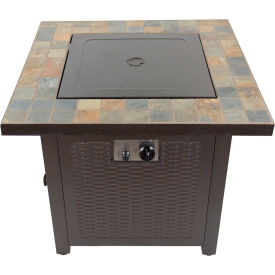 Square Slate Fire Pit, Brown