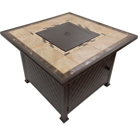 Square Tile Top Fire Pit, Brown