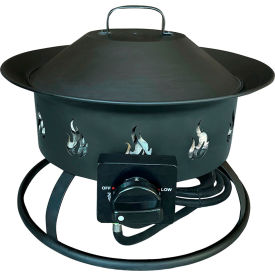 Round Portable Camp Fire Pit, Black
