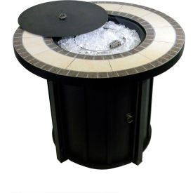 Round Tile Top Fire Pit, Black