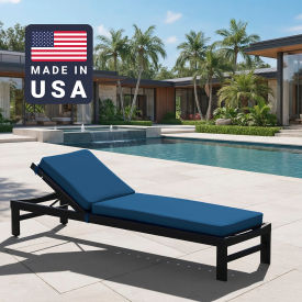 Chaise Lounge Cushion, Rectangular Memory Foam Core, Sunbrella Regatta Fabric