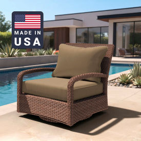 Deep Seat Cushion, Rectangular Memory Foam Core, Sunbrella Heather Beige Fabric