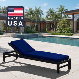 Chaise Lounge Cushion, Rectangular Memory Foam Core, Sunbrella True Blue Fabric