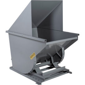 Light Duty Steel Hooded Self Dumping Hopper, 1 Cu. Yd., 4000 lb. Capacity, Gray