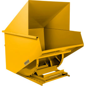 Medium Duty Steel Hooded Self Dumping Hopper, 2 Cu. Yd., 6000 lb. Capacity, Yellow