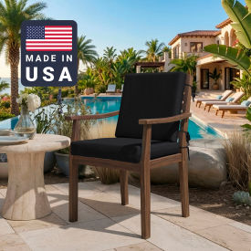 Dining Chair Cushion, Square Memory Foam Core, Sunbrella Black Fabric