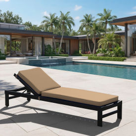 Chaise Lounge Cushion, Foam Filled, Olefin Beige Fabric